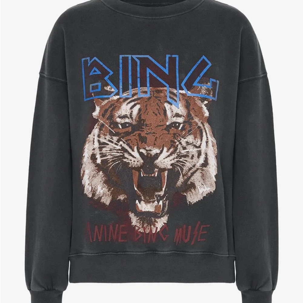 Anine Bing Tiger Sweatshirt Grey